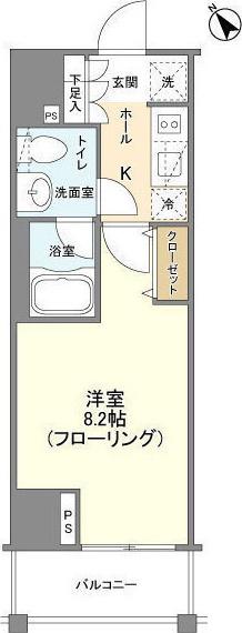 CASA SPLENDIDO 麻布仙台坂 カーサスプレンディッド麻布仙(1K/5階)の間取り写真