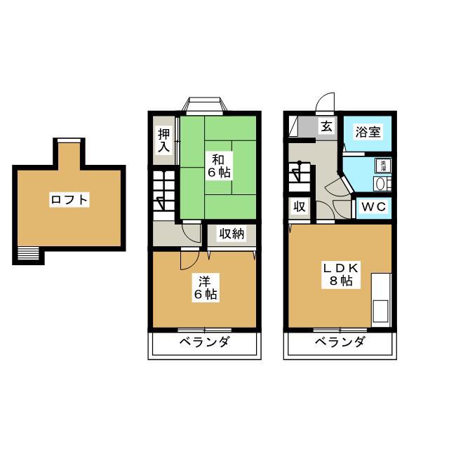 ウッドフィールド(2SLDK/2階)の間取り写真