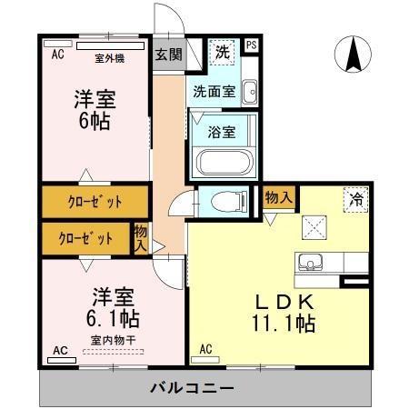 WILL(2LDK/1階)の間取り写真
