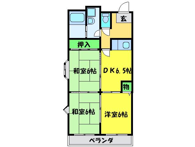 ベルメゾンHIKAWA(3DK/1階)の間取り写真
