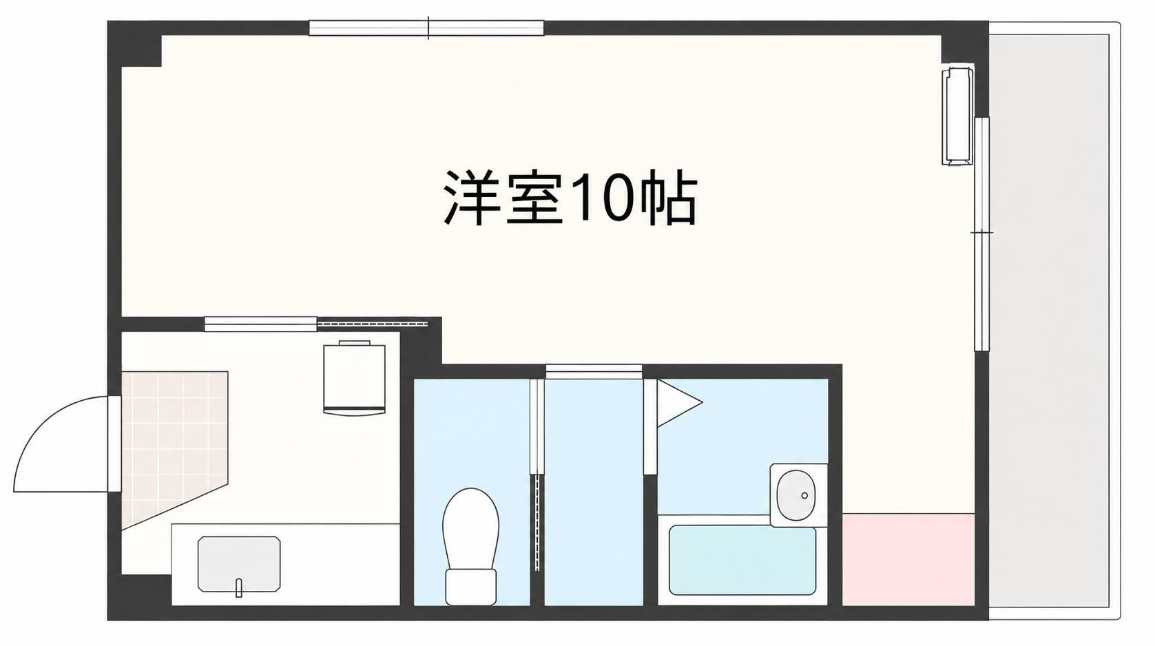 カーサ平塚(1K/4階)の間取り写真