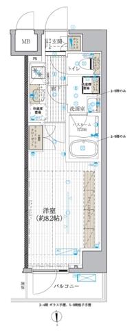 ブライズ北綾瀬(1K/5階)の間取り写真