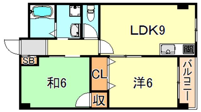 リノスタイル西明石(2LDK/5階)の間取り写真