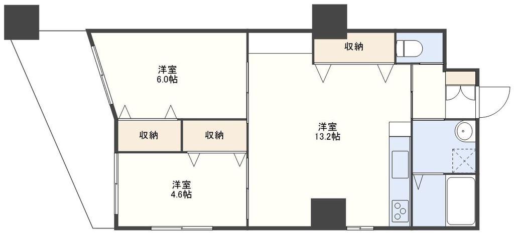 アンベリール・おらんだ坂(2LDK/5階)の間取り写真