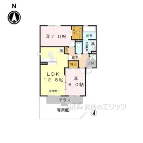 クレールふたがみ(2LDK/2階)の間取り写真