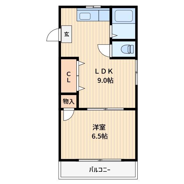 ダイシンコーポ(1LDK/3階)の間取り写真