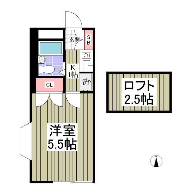 ビューシティ都賀II(1K/2階)の間取り写真