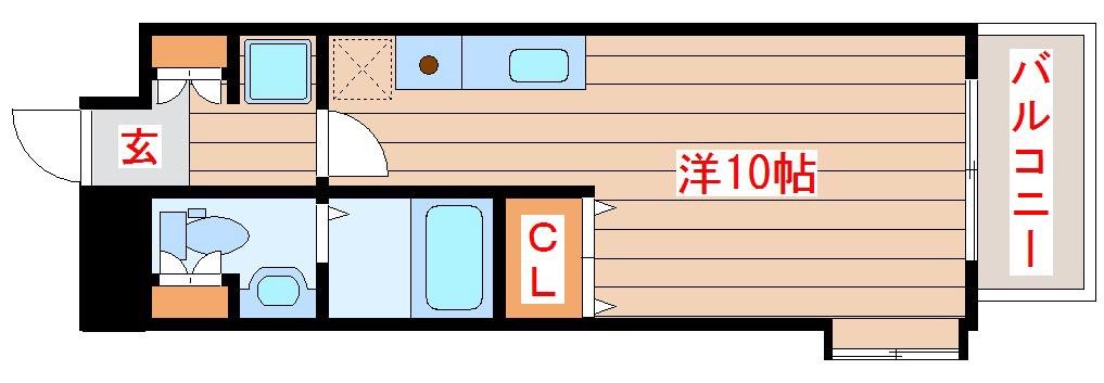 SUM広瀬通(ワンルーム/9階)の間取り写真