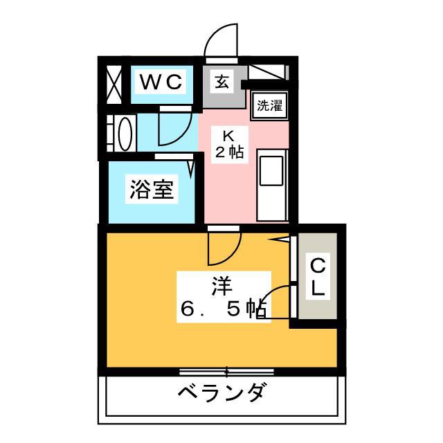アイワヒルズ(1K/1階)の間取り写真
