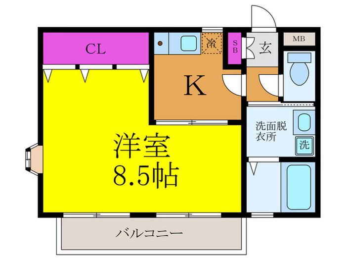 ラモンターニュ(1K/2階)の間取り写真