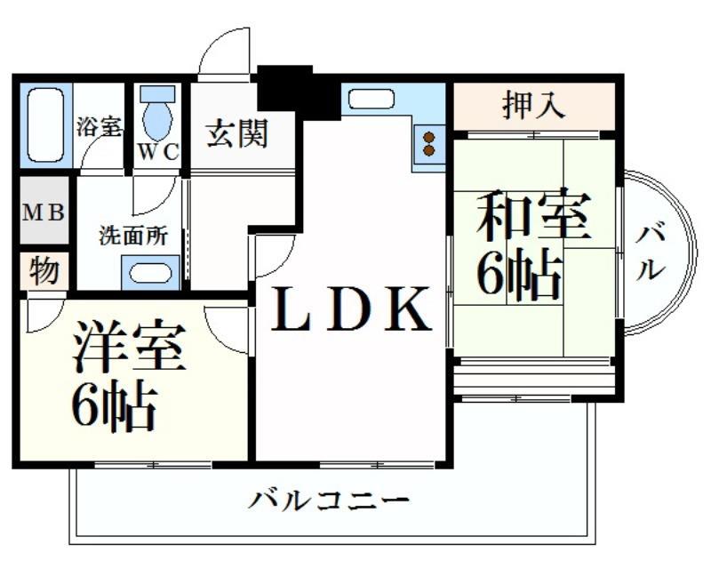 ソレイユ神田(2LDK/3階)の間取り写真