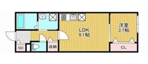 ザ・レジデンス南平岸(1LDK/5階)の間取り写真
