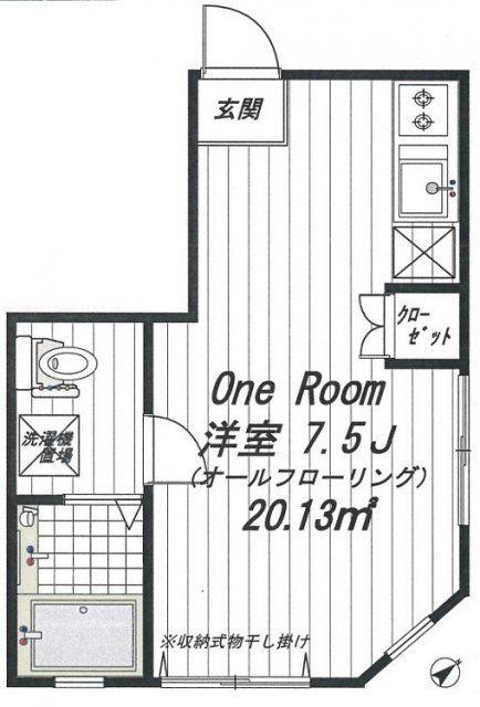 千石アパートメント(ワンルーム/1階)の間取り写真
