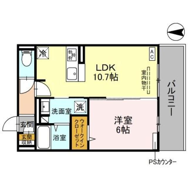 ヴィタ西京極(1LDK/3階)の間取り写真