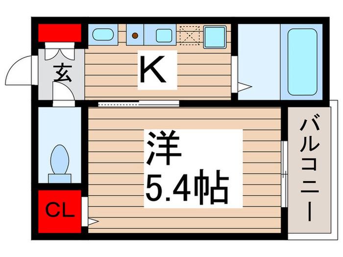 MELDIA南行徳(1K/1階)の間取り写真