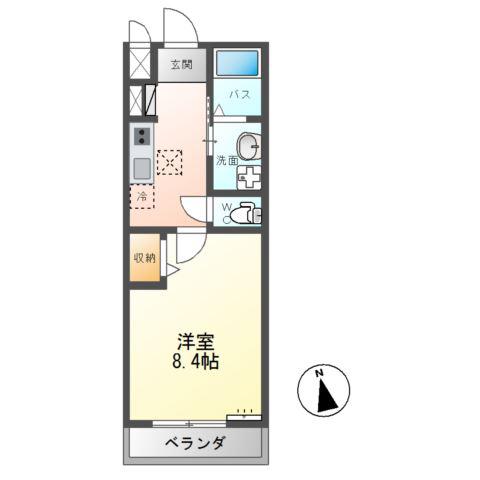 アンジュA(1K/1階)の間取り写真