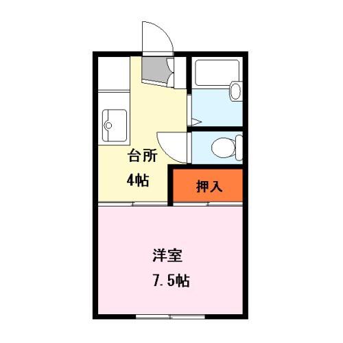 コーポSAKAE(1K/2階)の間取り写真