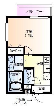 フジパレス阪急園田駅東2番館(1K/1階)の間取り写真