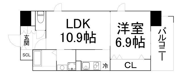 プリマクラッセ(1LDK/7階)の間取り写真