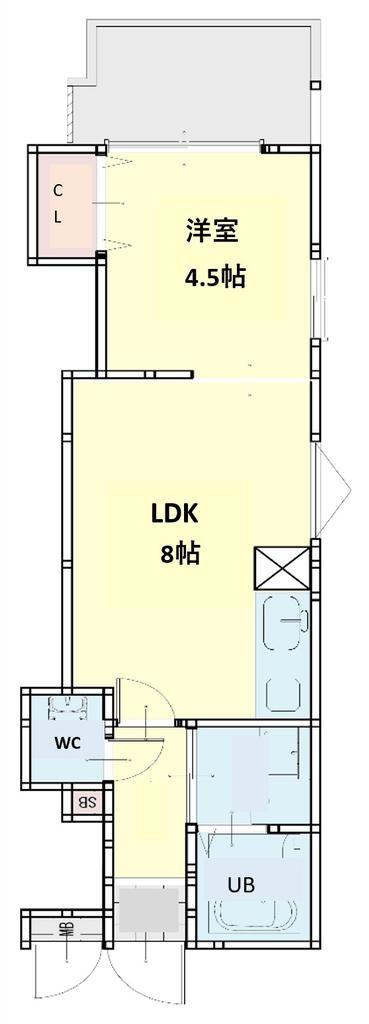 プライベートレジデンス山科御陵(1LDK/2階)の間取り写真