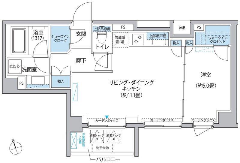 プラネソシエ大森山王(1LDK/2階)の間取り写真