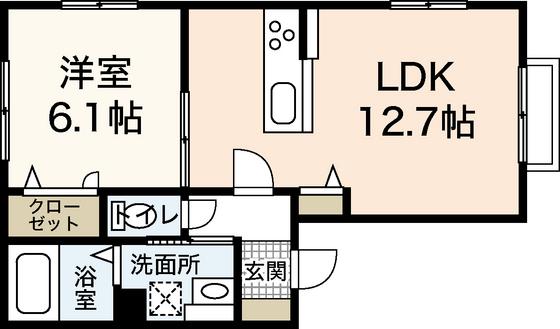 フロイント(1LDK/1階)の間取り写真