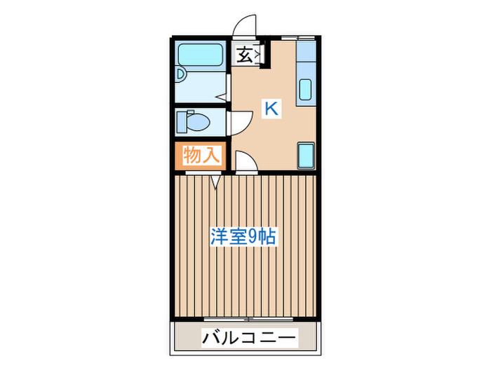 ユアーズ(1K/1階)の間取り写真