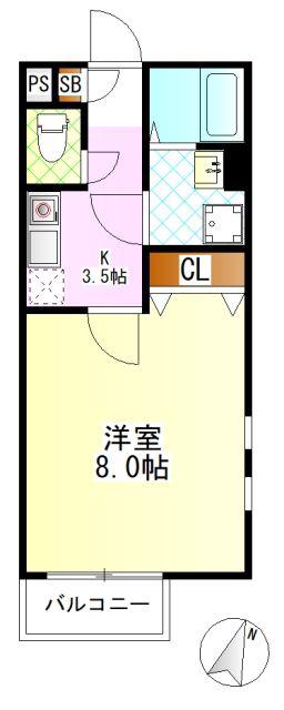TERRA CUBE SHIBAMATA(1K/1階)の間取り写真