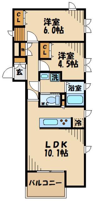 パークサイド88(2LDK/3階)の間取り写真