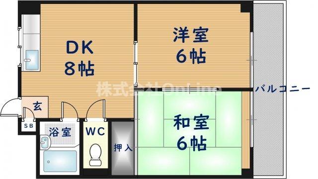 アルビオンシティ長田(2DK/5階)の間取り写真