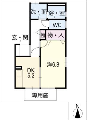 コスモハイツII(1DK/2階)の間取り写真
