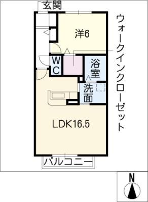 グラン・シャリオ(1LDK/2階)の間取り写真