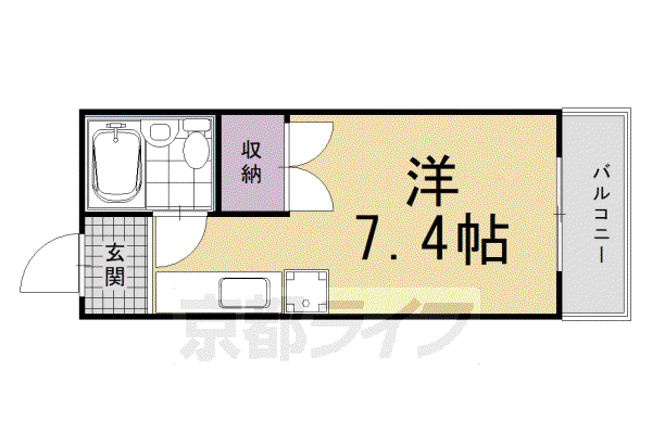 ヴィラージュハイツ(ワンルーム/2階)の間取り写真