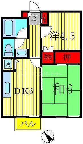 メゾネットプラザ南柏(2DK/2階)の間取り写真