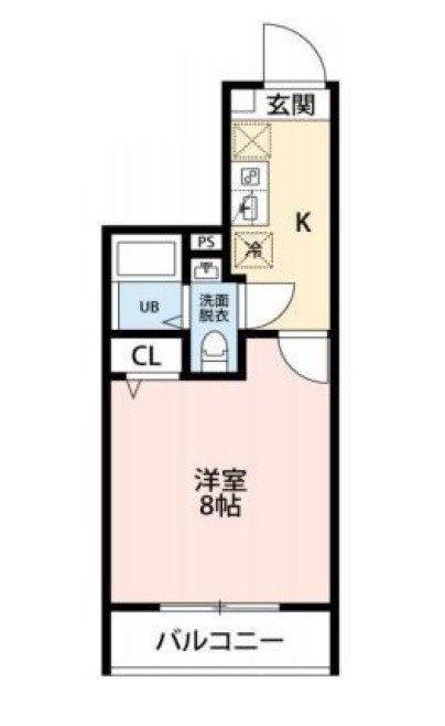 ヒルズ東町(1K/7階)の間取り写真