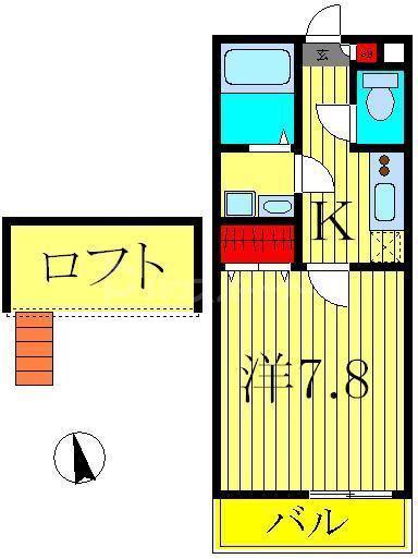 リブリ・KU RA SO(1K/2階)の間取り写真