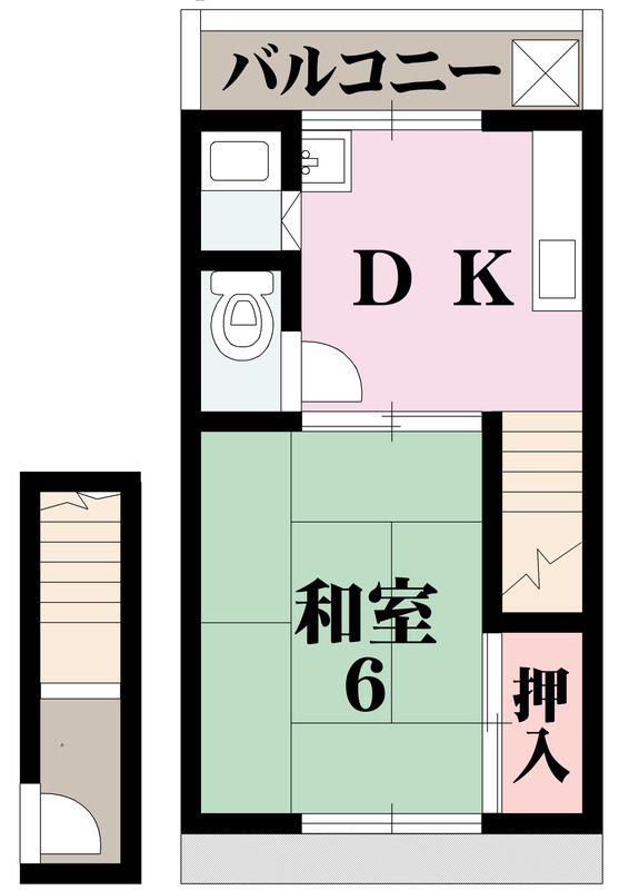 エニート天下茶屋東(1DK/2階)の間取り写真