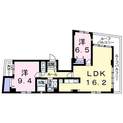 39BLD.B(2LDK/4階)の間取り写真