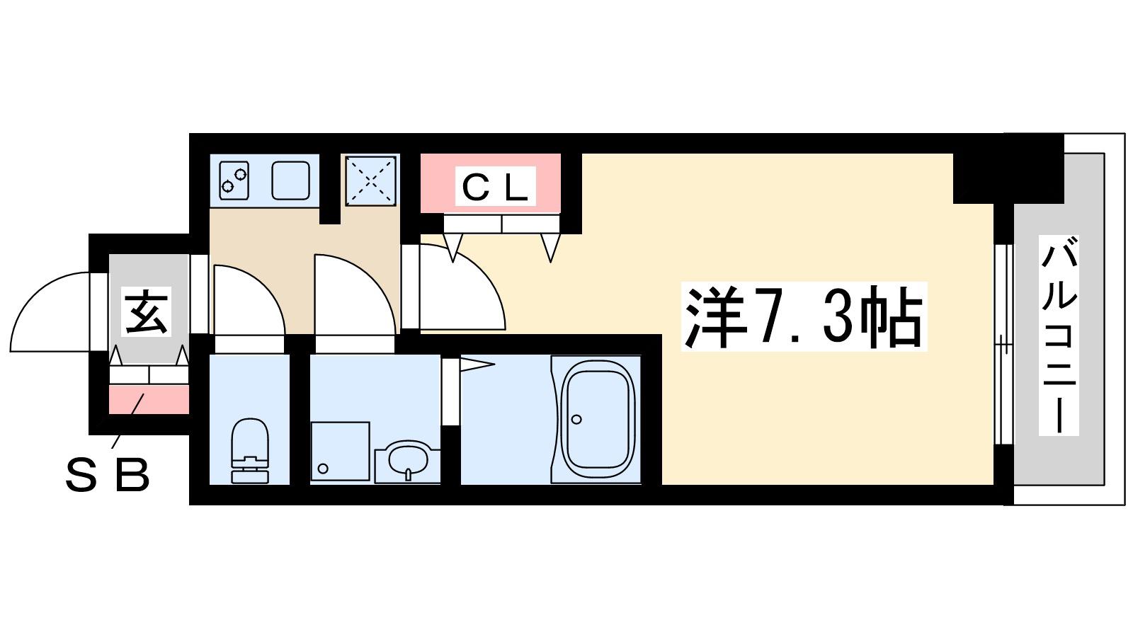 エスレジデンス新大阪ウエスト(1K/5階)の間取り写真