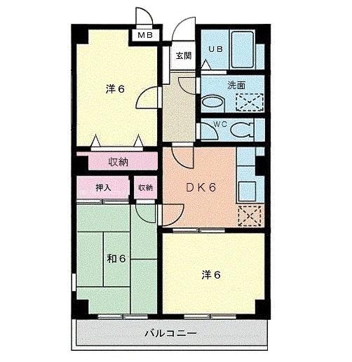 グレイス原宿I(3DK/2階)の間取り写真