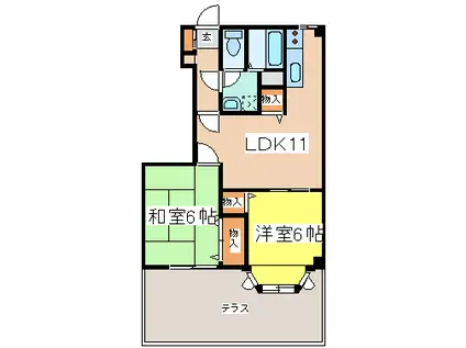 あさひのハイツ(2LDK/1階)の間取り写真