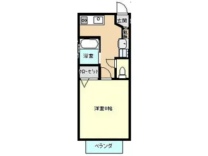 パストーン吉富(1K/1階)の間取り写真