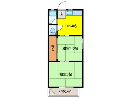 コーポちほ(2DK/2階)の間取り写真