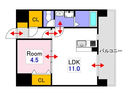 VETS U BLD(1LDK/7階)の間取り写真