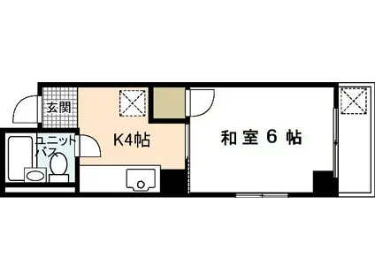 平成ビル(1K/2階)の間取り写真