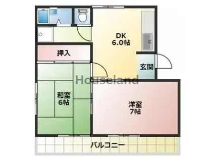 シティハイツ(2DK/1階)の間取り写真