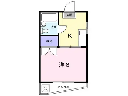 コート藤塚II(1K/4階)の間取り写真