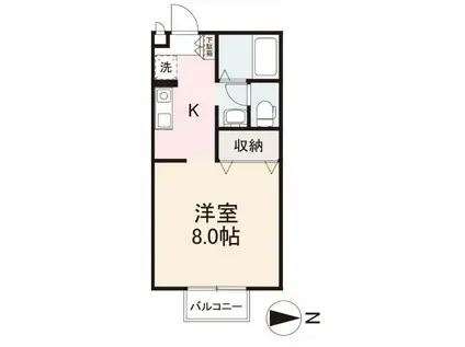 シャトルYUKI(1K/1階)の間取り写真