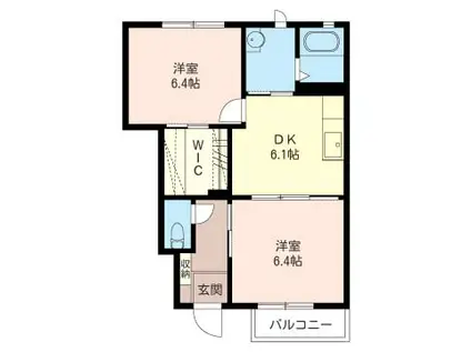 ファミールコートI(2DK/1階)の間取り写真