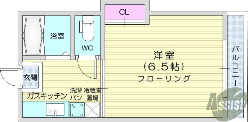 アーバンハイツ桜ヶ丘(1K/2階)の間取り写真